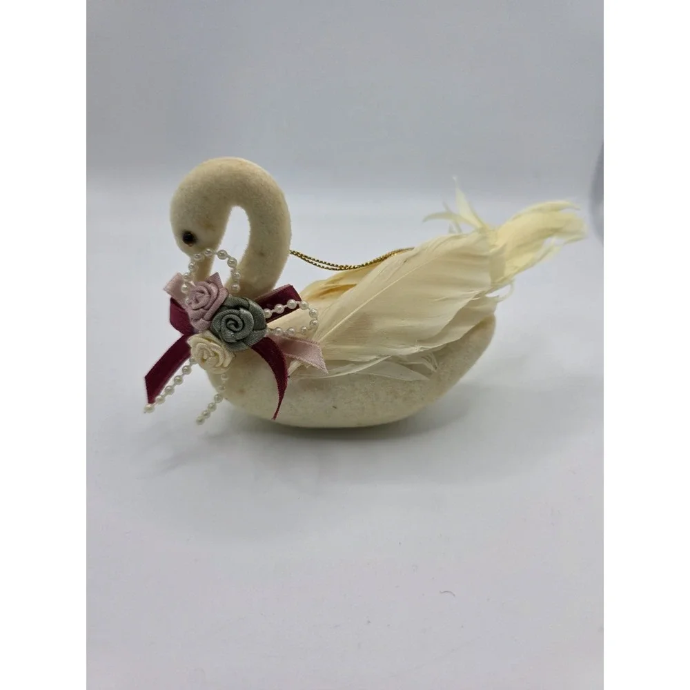 SWAN , White Feathers / Pink Flowers , 5